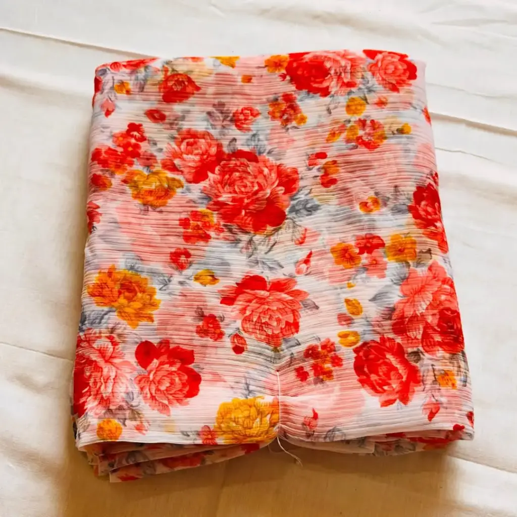 Mayapur Phoolwali Saree – ISKCON Devotional Wear 